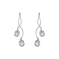 Zinc Alloy Drop Earrings with Cats Eye high quality silver color plated fashion jewelry & for woman silver color nickel lead & cadmium free Sold By Pair