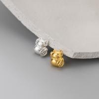 925 Sterling Silver Spacer Bead Cat plated Sold By PC
