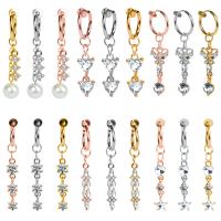 Stainless Steel Belly Ring, Tibetan Style, with 316 Stainless Steel, plated, micro pave cubic zirconia & for woman, more colors for choice, 1.6x13mm, 30mm, Sold By PC