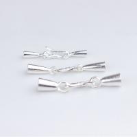 925 Sterling Silver S Hook Clasp, 925 prata esterlina, DIY, prateado, 33mm, Diametro interno:Aprox 2mm, vendido por PC