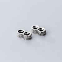 925 Sterling Silver Spacer Bead, vintage & DIY & 2-strand, 11x6x3mm, Hole:Approx 2.5mm, Sold By PC