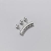 925 Sterling Silver Curved Tube Beads Bell DIY & hollow silver color Approx 3.7mm Sold By PC