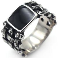 Titantium Steel finger ring, Titan Stål, polerad, olika storlek för val & för människan & epoxi klistermärke & svärta, ursprungliga färgen, Säljs av PC