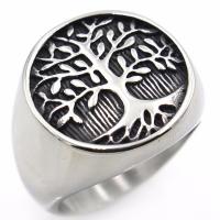 Titanium Steel Finger Ring, polished, different size for choice & for man & blacken, original color, 22x22mm, Sold By PC
