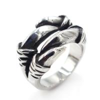 Titantium Steel finger ring, Titan Stål, Claw, polerad, olika storlek för val & för människan & svärta, ursprungliga färgen, 15x20mm, Säljs av PC