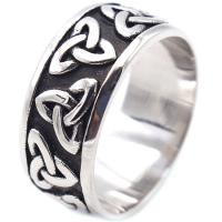 Titanium Steel Finger Ring, polished, different size for choice & for man & blacken, original color, 9mm, Sold By PC