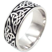 Titanium Steel Finger Ring, polished, different size for choice & for man & blacken, original color, 8mm, Sold By PC