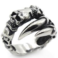 Titantium Steel δάχτυλο του δακτυλίου, Titanium Steel, γυαλισμένο, διαφορετικό μέγεθος για την επιλογή & για τον άνθρωπο & λερώνω, αρχικό χρώμα, 25x20mm, Sold Με PC