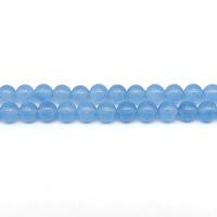 Lila Chalcedon, blauer Chalzedon, rund, poliert, verschiedene Größen vorhanden, himmelblau, verkauft per ca. 15 ZollInch Strang