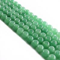 gefärbter Marmor Perle, rund, poliert, verschiedene Größen vorhanden, grün, verkauft per ca. 15 ZollInch Strang