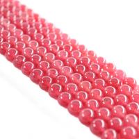 Färgat Marmor Bead, Rund, polerad, olika storlek för val, rosa, Såld Per Ca 15 inch Strand
