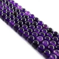 gefärbter Marmor Perle, rund, poliert, verschiedene Größen vorhanden, violett, verkauft per ca. 15 ZollInch Strang