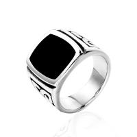 Titanium Steel Finger Ring, different size for choice & enamel & blacken, original color, 18mm, Sold By PC