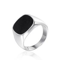 Titanium Steel Finger Ring, different size for choice & enamel & blacken, original color, 17mm, Sold By PC