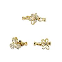 Brass Jewelry Clasps, 18K gold plated, different styles for choice & micro pave cubic zirconia, Sold By PC
