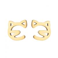 Edelstahl Ohrringe, 304 Edelstahl, Katze, Modeschmuck & für Frau, keine, 7x7mm, verkauft von Paar