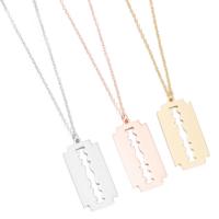 Stainless Steel Jewelry Necklace 304 Stainless Steel Razor Blade Vacuum Ion Plating fashion jewelry & for woman Length 45 cm Sold By PC