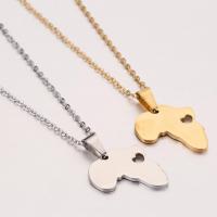 Stainless Steel Jewelry Necklace 304 Stainless Steel Map Vacuum Ion Plating fashion jewelry & for woman Length 45 cm Sold By PC