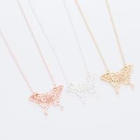 Stainless Steel Jewelry Necklace, 304 Stainless Steel, Butterfly, Vacuum Ion Plating, fashion jewelry & for woman, more colors for choice, 25x17mm, Length:45 cm, Sold By PC
