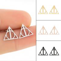 Stainless Steel Stud Earrings 304 Stainless Steel Triangle Vacuum Ion Plating fashion jewelry & for woman Sold By Pair