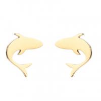 Stainless Steel Stud Earrings 304 Stainless Steel Fish Vacuum Ion Plating fashion jewelry & for woman Sold By Pair
