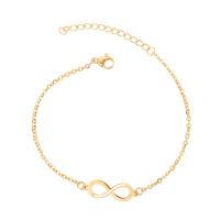 Stainless Steel Jewelry Bracelet 304 Stainless Steel with 5cm extender chain Number 8 Vacuum Ion Plating fashion jewelry & for woman golden Length 12 cm Sold By PC