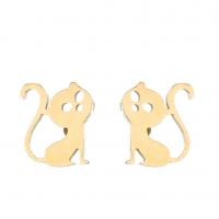 Edelstahl Ohrringe, 304 Edelstahl, Katze, Modeschmuck & für Frau, keine, 7x9mm, verkauft von Paar