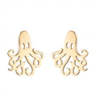 Stainless Steel Stud Earrings, 304 Stainless Steel, Octopus, Vacuum Ion Plating, fashion jewelry & for woman, more colors for choice, 8x10mm, Sold By Pair