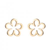 Stainless Steel Stud Earrings 304 Stainless Steel Flower Vacuum Ion Plating fashion jewelry & for woman 8mm Sold By Pair