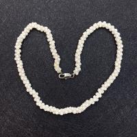 Colar bijuterias, coral sintetico, unissex, branco, 3x6mm, comprimento Aprox 38 cm, vendido por PC