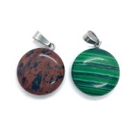 Gemstone Pendants Jewelry Natural Stone Flat Round & Unisex Sold By PC