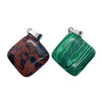 Gemstone Pendants Jewelry Natural Stone Square & Unisex Sold By PC