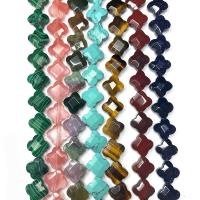 Gemstone Jewelry Beads, Natural Stone, Four Leaf Clover, DIY & faceted, more colors for choice, 5x12x2mm, Sold Per Approx 38 cm Strand