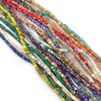 Gemstone Jewelry Beads, Natural Stone,  Square, DIY & different materials for choice, more colors for choice, 4mm, Sold Per Approx 38 cm Strand