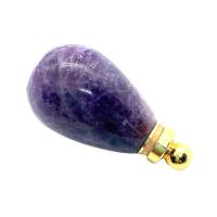 Natural Stone Perfume Bottle Pendant, with Brass, Teardrop, plated, different materials for choice & Unisex, more colors for choice, 19x37mm, Sold By PC