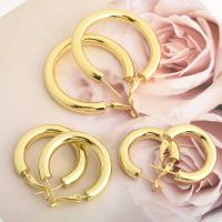 Brass Hoop Earring high quality plated & for woman golden nickel lead & cadmium free Sold By Pair