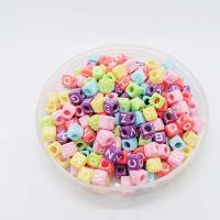 Alphabet Acrylic Beads, Alphabet Letter, painted, DIY, more colors for choice, 6x6mm, Approx 3000PCs/Bag, Sold By Bag