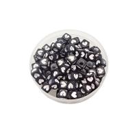 Naslikao akril perle, Srce, obojen, možete DIY & različite veličine za izbor, crn, Približno 500G/Torba, Prodano By Torba