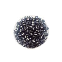 Broj akril perla, obojen, možete DIY, crn, 4x7mm, Približno 3600računala/Torba, Prodano By Torba