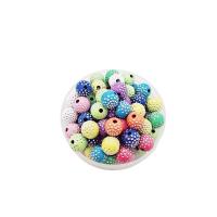 Acryl Schmuck Perlen, rund, Spritzlackierung, DIY, gemischte Farben, 10mm, Bohrung:ca. 2mm, ca. 900PCs/Tasche, verkauft von Tasche