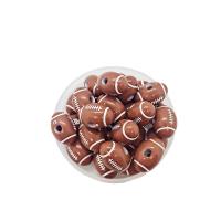 Perles acryliques peintes, Acrylique, Ballon de rugby, DIY, 12x19mm, Trou:Environ 3.8mm, Environ 300PC/sac, Vendu par sac