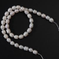 Natürliche kultivierte Süßwasserperlen Perle, Reis, DIY, weiß, 8mm, verkauft per ca. 14.2 ZollInch Strang