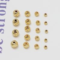 Perles bijoux en laiton, Rond, Placage de couleur d'or, DIY & normes différentes pour le choix, doré, protéger l'environnement, sans nickel, plomb et cadmium, Vendu par PC