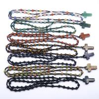 Edelstein Schmuck Halskette, mit Terylen Schnur, Kreuz, poliert, unisex & verschiedene Stile für Wahl, keine, 21x31mm, Länge:35-50 cm, verkauft von PC