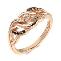 Cubic Zirconia Micro Pave Brass Ring, rose gold color plated, different size for choice & micro pave cubic zirconia & for woman, rose gold color, nickel, lead & cadmium free, 8mm, Sold By PC