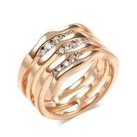 Cubic Zirconia Micro Pave Brass Ring rose gold color plated & micro pave cubic zirconia & for woman rose gold color nickel lead & cadmium free 13mm Sold By PC