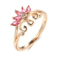 Cubic Zirconia Micro Pave Brass Ring, rose gold color plated, different size for choice & micro pave cubic zirconia & for woman, rose gold color, nickel, lead & cadmium free, 11mm, Sold By PC