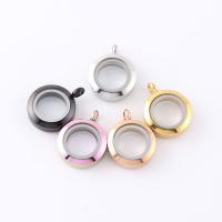 Floating Charms Pendant, Titanium Steel, with Glass, Vacuum Ion Plating, can open and put into something & Unisex, more colors for choice, 20mm, Sold By PC