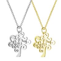 Stainless Steel Jewelry Necklace, 304 Stainless Steel, Tree, Vacuum Ion Plating, fashion jewelry & for woman, more colors for choice, 19.50x24mm, Sold Per Approx 15.75 Inch Strand