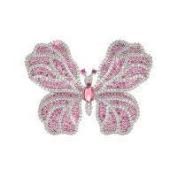 Cubic Zirconia Brooch Brass Butterfly fashion jewelry & micro pave cubic zirconia & for woman nickel lead & cadmium free Sold By PC